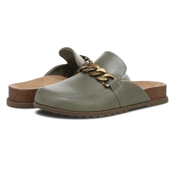 Vionic Georgie Mule Clog Leather Army Green Womens 6.5 Medium Arch Support‎ New - Picture 11 of 11